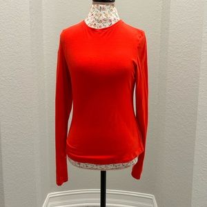 Skims Cotton Jersey Long Sleeve T-Shirt in Red